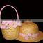 Beautiful sombrero mexican starw boater hat and bag set