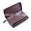 Hot sale product unisex ostrich leather zipper wallat , exotic leather clutch bag ,genuine ticket travel long wallet