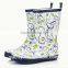 elegant floral ladies rubber rain boot with floral pattern