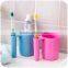 creative plastic mug cup with toothbrush holder