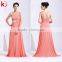 New one-shoulder ruffle and beaded long kaftan pink evening dress