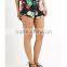 OEM and ODM Service 100% Viscose Frill Trim Hem Print Summer Casual Shorts Women Casual Shorts
