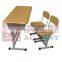 (Furntiure)Adjustable school table and chair ,werzalit board material ,partical board metail , Metal frame school furntiure