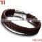 Brown Braided Leather Bracelet for Men Women Genuine Leather Bangle Wristband