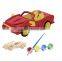 Wood 3D Vehicle Puzzles Racing car 3D Woodcraft Kit Assemble Paint DIY 3D Puzzle Toys for Kids Adults the Best Birthday Gift