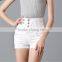 2017 summer new fashion high waist light color white sexy skinny hot short pants for girls