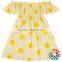 new modern short sleeve off shoulder fancy flower baby girls dress designs