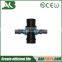 4-way cross shaped 1" and 2" hose connector quick fitting