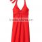 Trendy Beach Cover Up Customized Wholesale Plain Backless Sexy Women Mini Halter Swim Dress