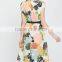 Guangzhou Fashion Clothing OEM Multicolor Knee Length Cottton Sleeveless Dress With Self Tie