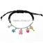 diy stainless steel charms string woven bracelets color enamel stainless steel charms wax cord bracelets premium gifts 2017