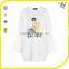 Custom Women 3/4 Sleeve Longline Oversized t Shirt With Unregular Cut Bottom