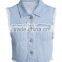 Ladies Button-up 100% Cotton Washed Distressed Jeans Vest