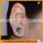 Stainless Steel Multi-Colored Single Row Gem Screwd Flesh Tunnel Ear Tunnels