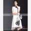 Elegant Female Classic Layered Short-sleeved Cotton Long Dress