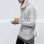 Skinny-Cut Sleeves Chest Pocket Longline Funnel Neck Sweatshirt
