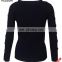 Knitting wool factory price long sleeves women cardigan button sweater