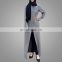 Half zipped front open abaya islamic clothing for women muslim jilbab