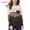Fashion Soft Long Sleeves Winter Women striped knitted sweater