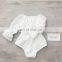 infant Horn sleeve rompers lace climbing suit crocheted one-piece white pink full lace hollow-out jumpsuit