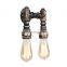 Retro Iron Water Pipe Wall Lamp E27 Bar Restaurant Lamp Fixtures