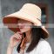 New ins style fashion big brim solid color double-sided fisherman hat summer simple lace sun hat