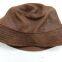 men's and women's fashion genuine sheepskin leather bucket hat