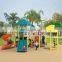 Children outdoor playground equipment plastic slide and swing set