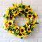 Wholesales Amazon Best Selling Artificial Flowers Large Size Home Door Wall Decoration Sunflower Wreath Ring