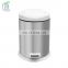 Indoor Plastic Lid Stainless Steel Garbage Can 20L Dustbin Hotel Customized Pedal Trash Bin