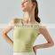 New Spring 2023 Ribbed Built In Bra Sports Crop Top Cotton Casual Sleeveless Tanks Top Hollow Out Gym Fitness Wear For Women