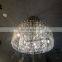 Large round Brass Iron Crystal Chandelier with Black Finish Luxury Hotel Lobby Pendant LED Light for Wedding Decor Living Room