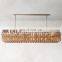 High ceiling amber glass blown chandelier rectangular lighting modern luxury large for hotel restaurant personality
