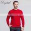 Custom Knit Men's Wool Sweater with Long Sleeves Solid Color Crew Neck Pullover for Winter Wholesale