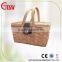 wood chip picnic basket with lid and liner