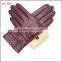 2016 ladies simple style wine red cheap leather gloves