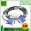 SLT high quality 5M 3+2 VGA Male to VGA Male Cable 15pin for computer monitor projector laptop hdtv LCD etc multimedia