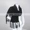 Black knit infinity scarf,stretch winter acrylic knitted scarf