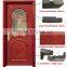 China high quality half view art glass solid wood door for bathroom
