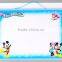 mini kids writing board, magnetic whiteboard with plastic frame