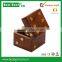 2.4" Wooden Square Dice Box Storage Case Container with 5 Dice Cute Dice Game