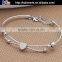 Wholesale explandable thin gold bangles heart charm bangle twist wire bangle