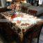 Handmade fancy jacquard chenille cotton table cloth with fringe