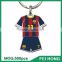 Wholesale bulk cheap metal two sided jersey soccer team keychain