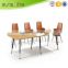 Modern meeting table design oval shape teak color Size available with hardware metal leg