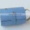 blue cylinder PU leather jewelry storage box with handle