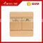 BIHU golden color PC panel wireless light 2 gang 2 way switch for home use