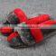 Wholesale Women Fashion sheep Fur slipper on Real Fur Trim Shoes for lady