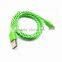 China manufacturer colorful micro braided usb cable