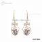 Fashion 18K Gold Heart Shape Crystal Earring